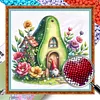 Gnome Hut-Partial 11CT Stamped Cross Stitch Bead Embroidery 36*36cm/14.17*14.17in tapestrymarket