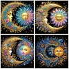 (4er Pack) Mondsonne - speziell geformtes Diamantgemälde - 30*30cm