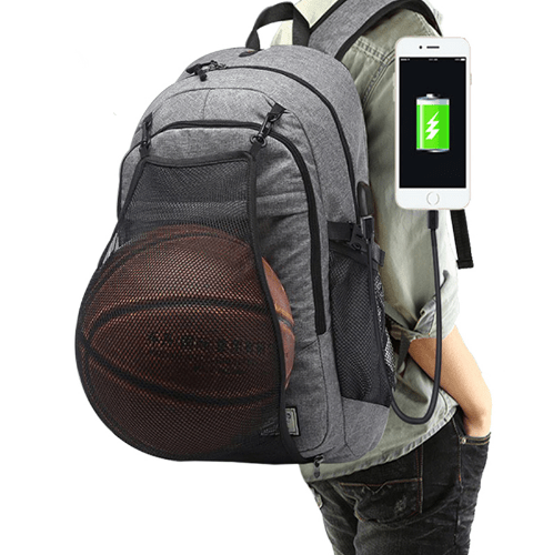 Basketball Laptop Backpack for Men Boy USB Travel School 15.6 inch Computer Bag - vzzhome