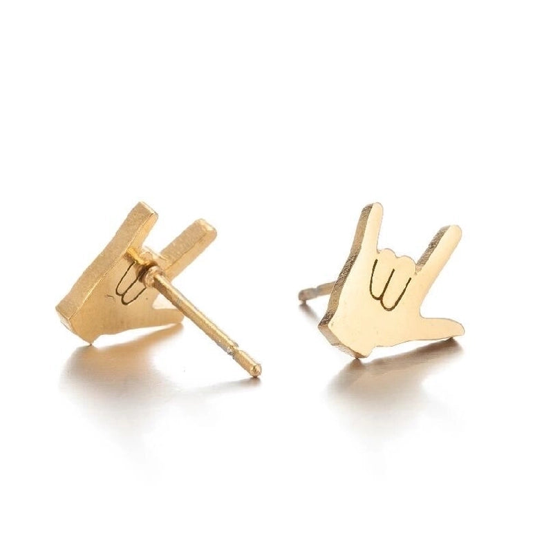 Women’s Minimalist Geometric Heart Stainless Steel No Inlaid Ear Studs Stainless Steel Earrings