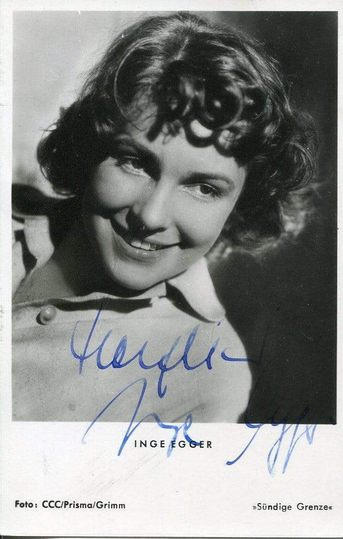 Inge Egger (+) AUSTRIAN ACTRESS autograph, signed vintage Photo Poster painting