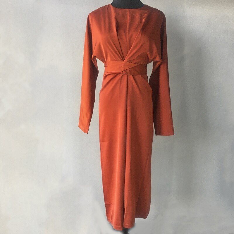 Toppies 2021 Spring Women Satin Dress Sexy Long Sleeve Solid Casual Dress Elegant Ladies Party Vestidos