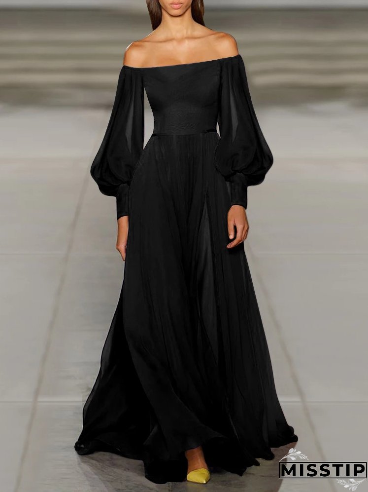 Temperament Fashion Sexy Chiffon Simple Evening Dresses