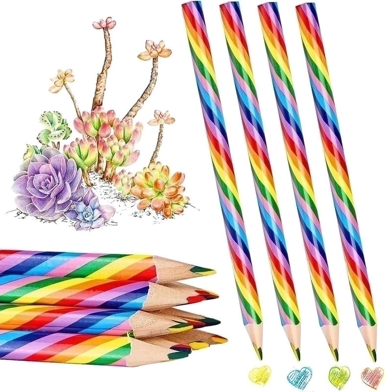 1 Piece Color Block Learning School Wood Cartoon Style Minimalist Drawing Pencil