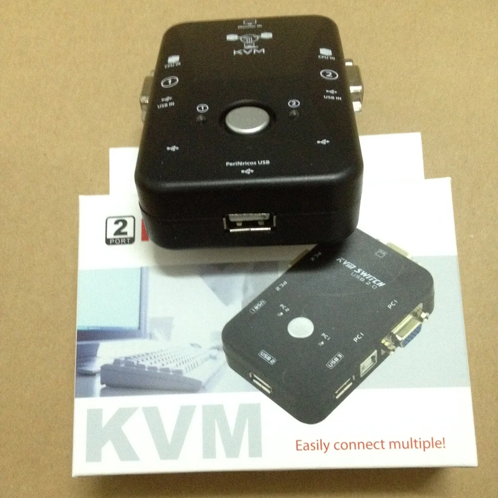 KVM Switch USB 2.0 Plug And Play Black