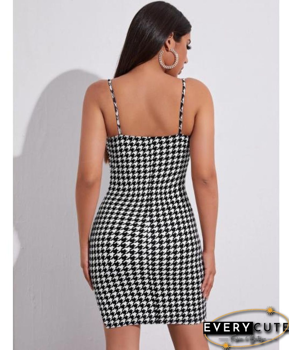 Retro Plaid Sexy Spaghetti Strap Bodycon Mini Dresses Women Casual Party Short Fashion Backless Short Dresses Vestido