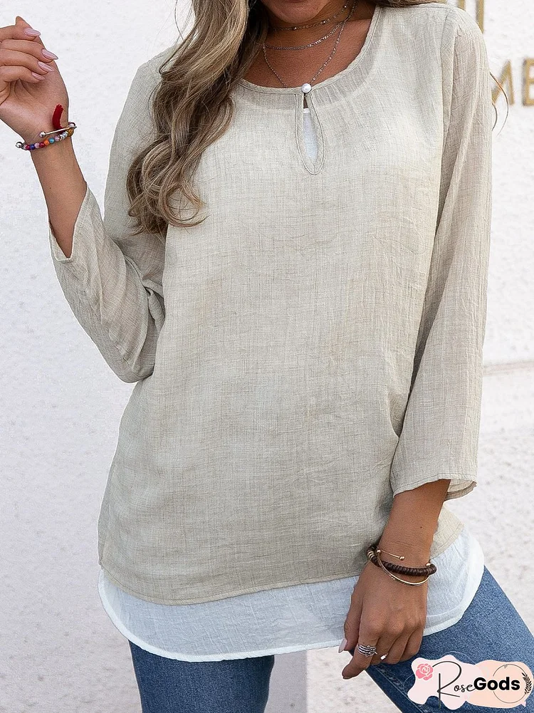 Cotton Casual Long Sleeve Tops