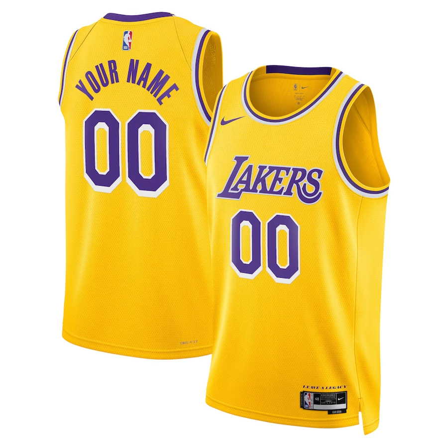 Unisex Los Angeles Lakers  White Swingman Custom Jersey - Gold mysite