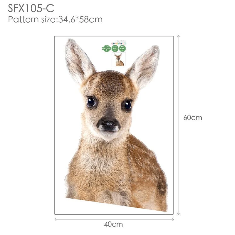 Cartoon Cute Animals Wall Stickers Girafee Rabbit Deer Lion Dog Cat for Baby Boys Room Nursery Home Decoration KIds Animal Decal