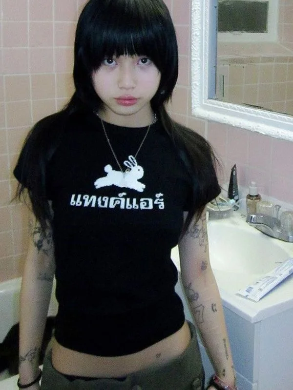 Uveng Ins Street Style Women's 2024 Summer New Animal Print Pattern To Dress-Up Round-Neck Short-Sleeved T-Shirt Top