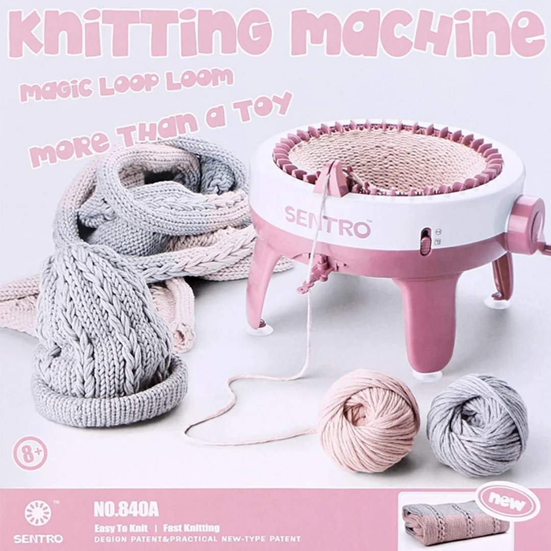 SENTRO Knitting Machine 48 Needles, Smart Knitting Crochet Machine, Double Crocheting Machine Kit,Circle Knit Loom Machine with Row Counter and Hand Crank