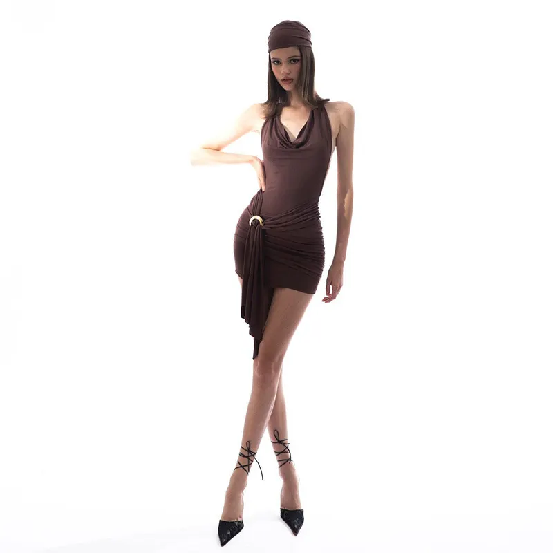 Uveng Uveng Spring New Fashion Sexy Back Royal Sister Wind Deep V Sling Dress