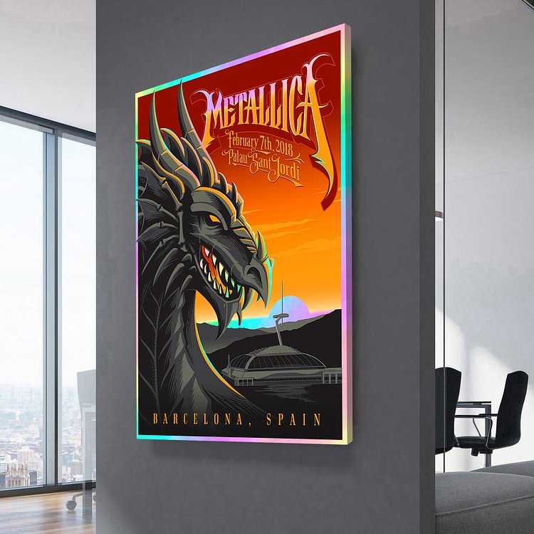 Metallica Barcelona Concert Poster Canvas Wall Art