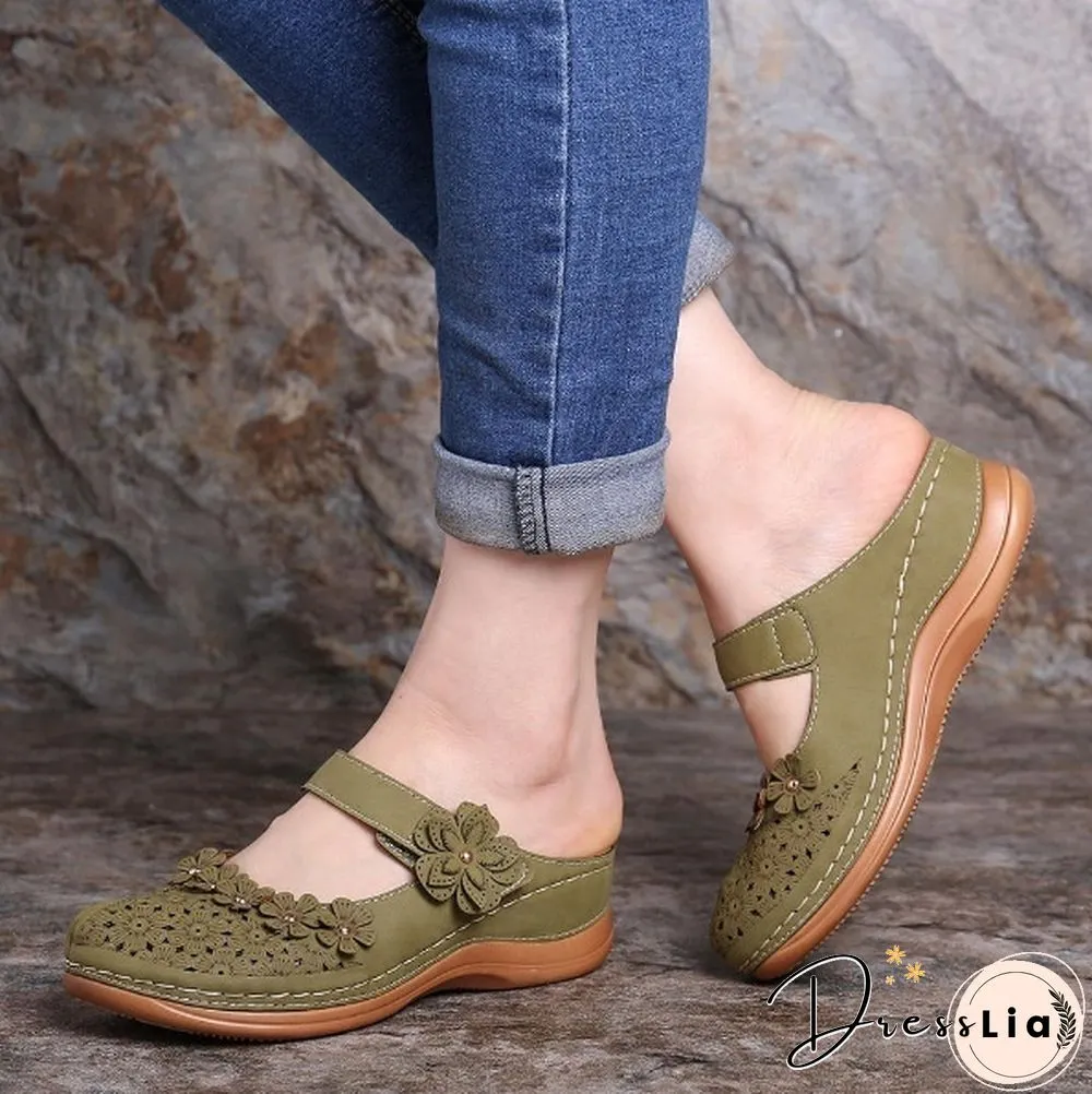 New Arrival Women Vintage Style Sandals Flats Shoes Summer Casual Shoes Retro Shoes Breathable Shoes