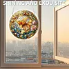 (25cm)DIY Acrylic Jigsaw Puzzle Window Hanging with Hanging Chain DIY Stained Glass Decoration Round Window Puzzle Decor for DIY Craft Project (Stained Glass Goldfish)