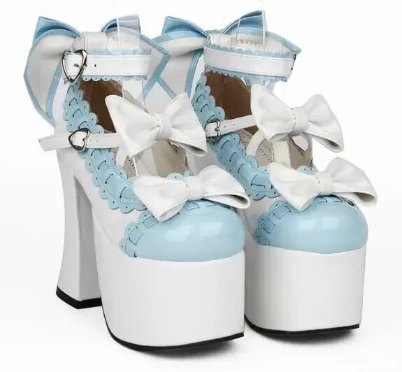 VCshoes Mori Girl Lolita Shoes Woman Cosplay Shoes Lady High Trifle Heels Pumps Wedges Women Princess Platform Shoes 46