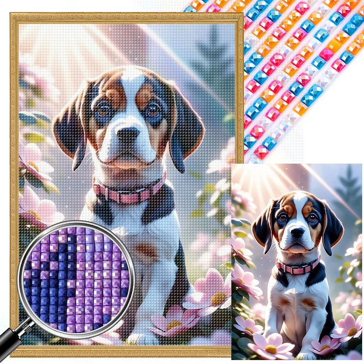 DIY Diamond Painting Cross Stitch Beagle Dog Pet Home Decor Full Square  Round Resin Rhinestone Mosaic 5D Diamond Embroidery 