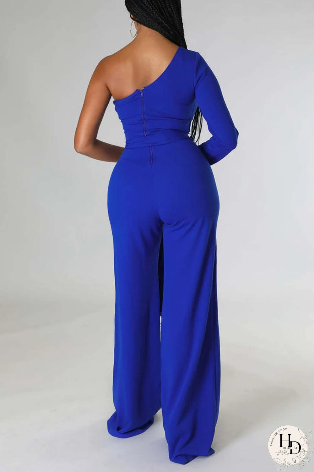 Black Casual Solid Bandage Patchwork Feathers Asymmetrical Collar Regular Jumpsuits