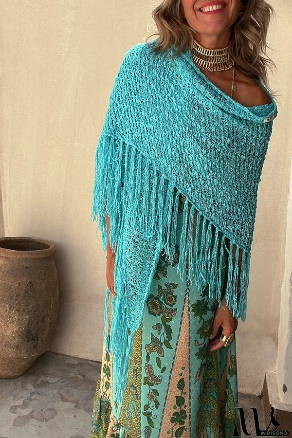 Let The Good Times Roll Knit Fringe All Match Shawl