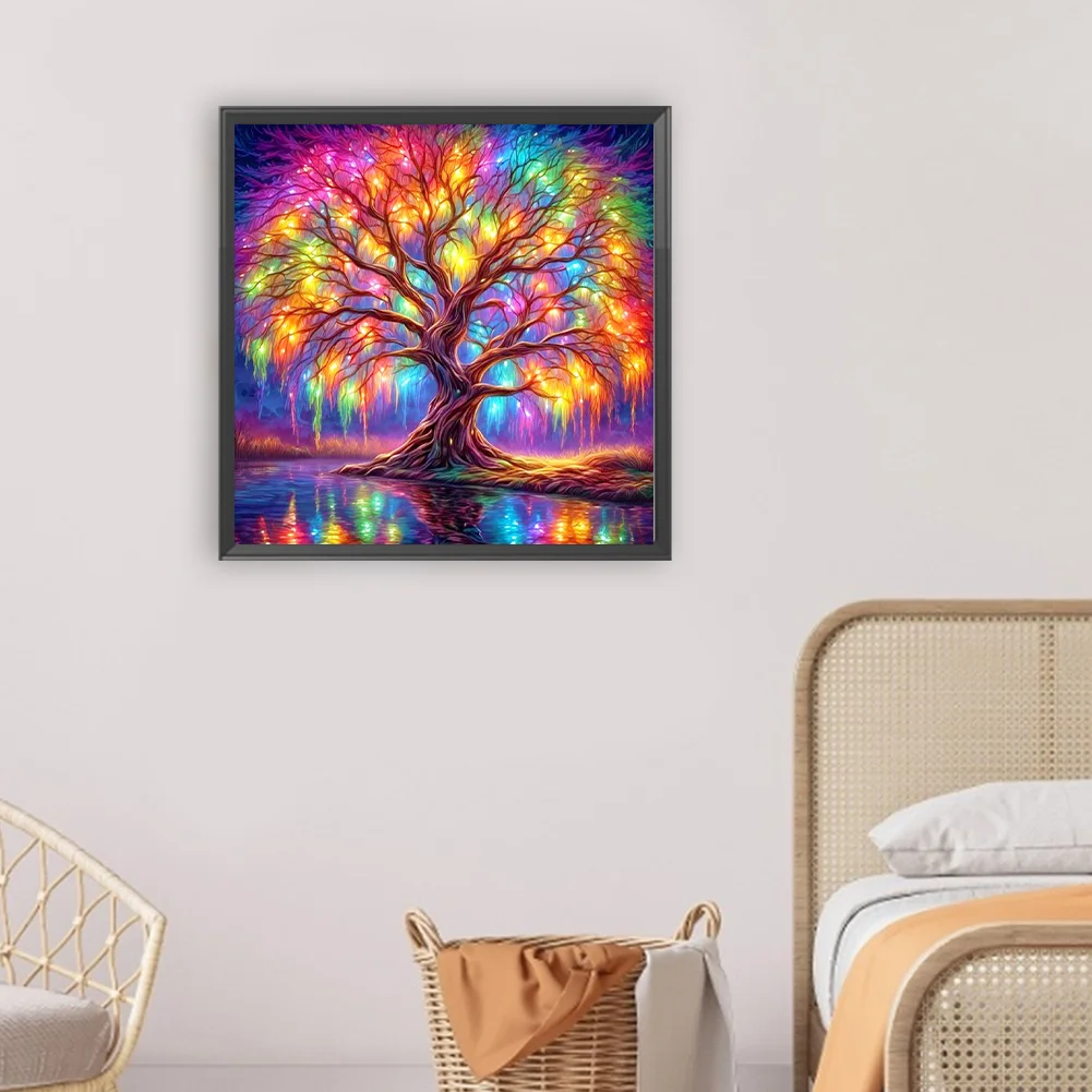 Diamond Painting - Full Round Drill - Colorful Tree(Canvas|30*30cm)