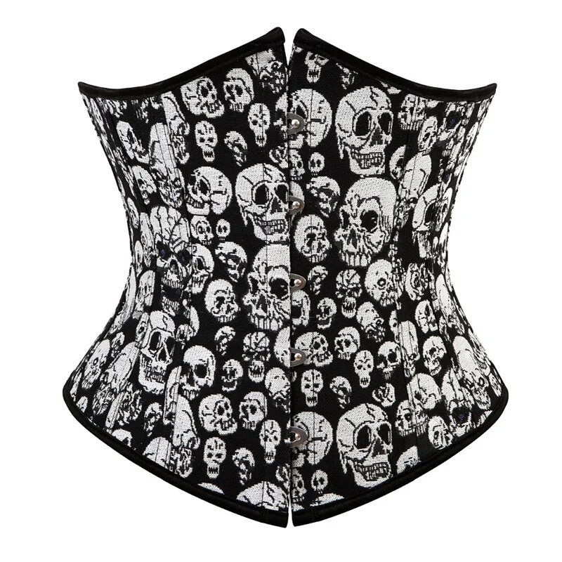 Billionm bustiers & corsets skull plus size burlesque costumes pattern corselet overbust bustier top lingerie vintage exotic clothing
