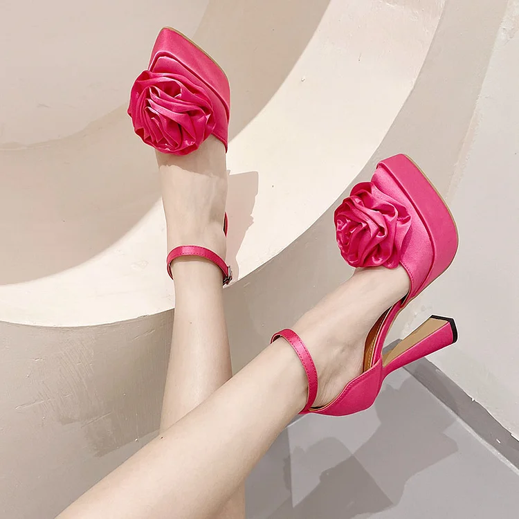 3D Flower Pointy Heels