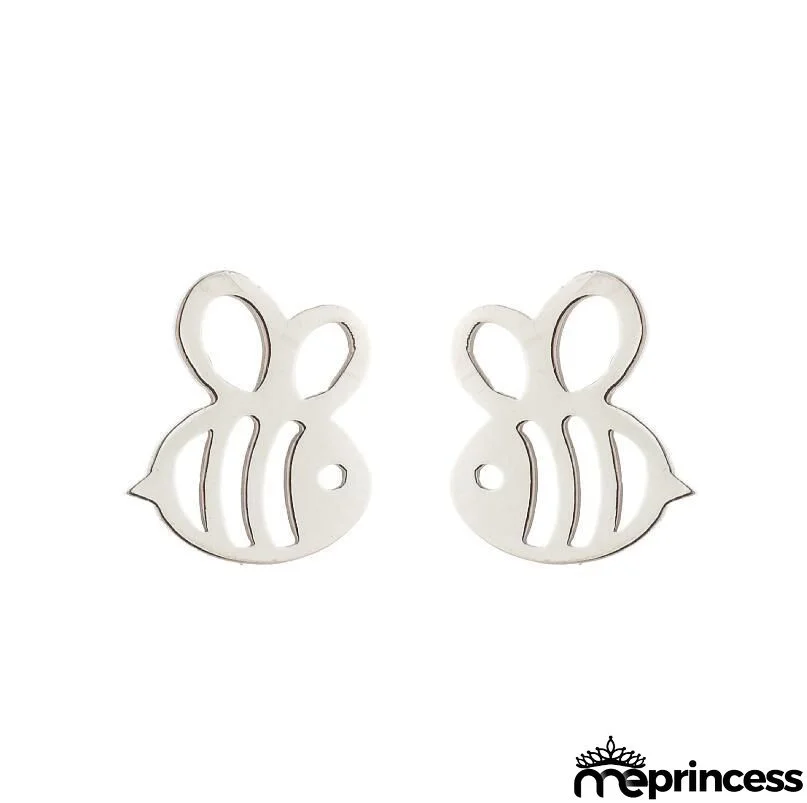 Women Fashion Hollow Eagle Owl Snake Dolphin Bee Giraffe Elephant Dog Cat Rabbit Fish Bird Penguim Stainless Steel Stud Earrings