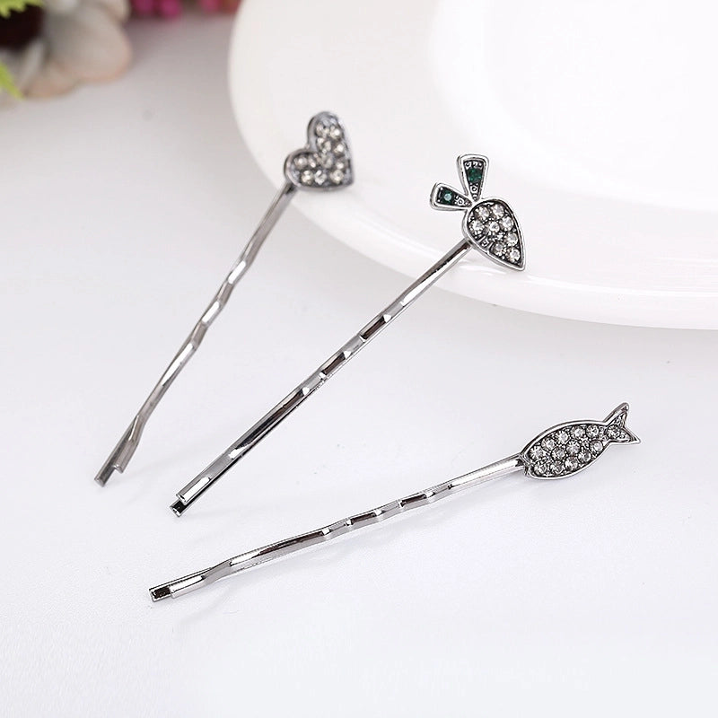 Women's Cute Basic Classic Style Heart Shape Fish Alloy Hair Clip2