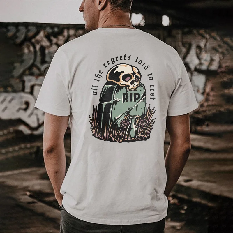 Skeleton Of The Grave Printed Men's T-shirt -  
