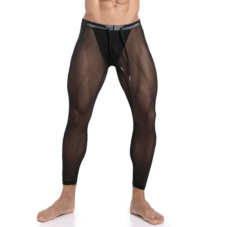 Men's Section Fast Dry Elastic Mesh Anti-light Sports Long Pants