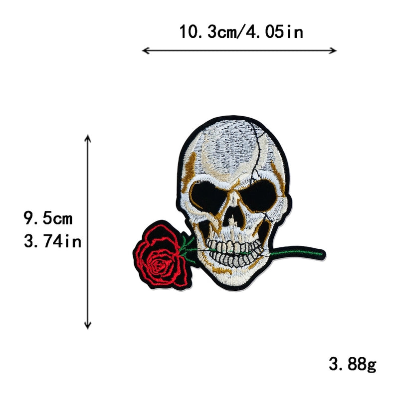 5 Pieces Factory In Stock Halloween Skull Finger Middle Finger Playing Card Clothing Accessories Embroidery Cloth Patch Patch