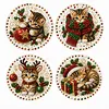 [Upgrade]4Pcs Acrylic Special Shape Xmas DIY Waterproof Diamond Painting Coaster Kit