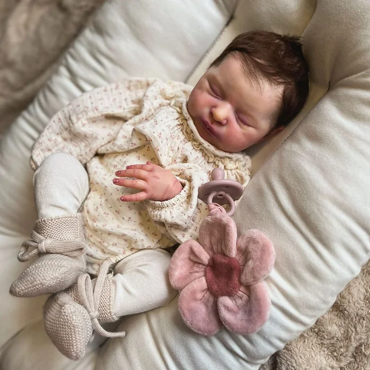 [New Series] 20" Asleep Reborn Girl Cute Truly Handmade Reborn Doll Named Gertada with Heatbeat Coos and Breath