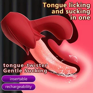 Mia 3-in-1 Tongue-licking & Sucking Rabbit Rose Vibrator