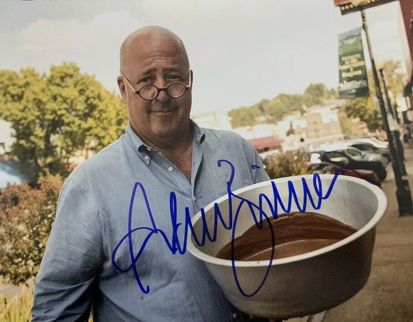 ANDREW ZIMMERN HAND SIGNED 8x10 Photo Poster painting CHEF FOOD EXPERT RARE AUTHENTIC AUTOGRAPH