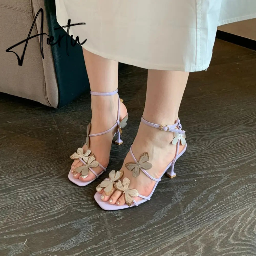 Aiertu  Women Sandals Shoes Sexy High Heels Buckle Strap Sandals Summer Party Dress Pumps NEW Woman Shoes High Heels Sexy Aiertu