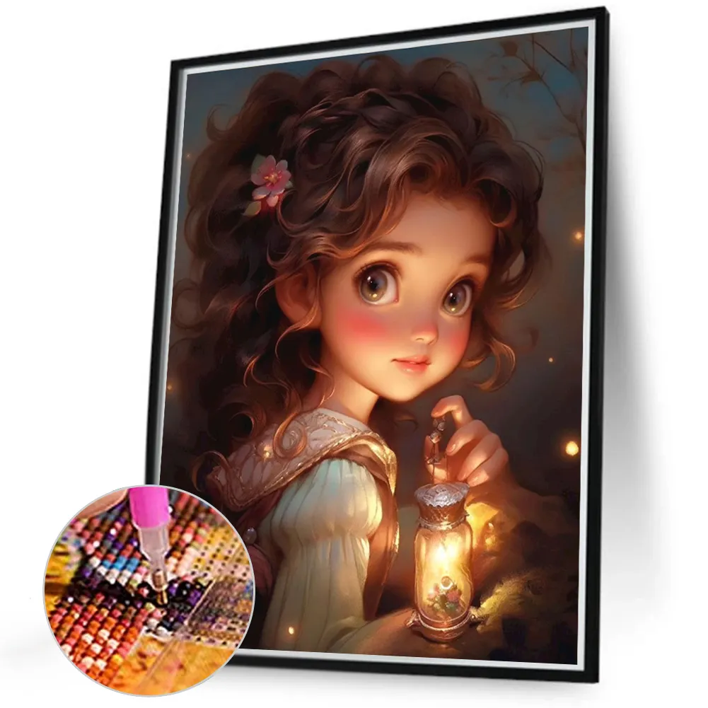 Full Round Diamond Painting 40*50cm - Sweet Girl