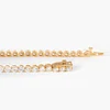 18K Yellow Gold Round Brilliant Cut Lab Diamond Three Prong Tennis Bracelet