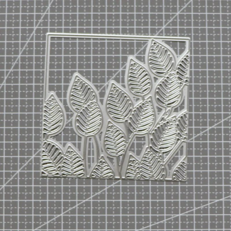 New Metal Cutting Dies for 2022 Leaf Frame Square Background Scrapbooking Die Cuts For Paper Craft