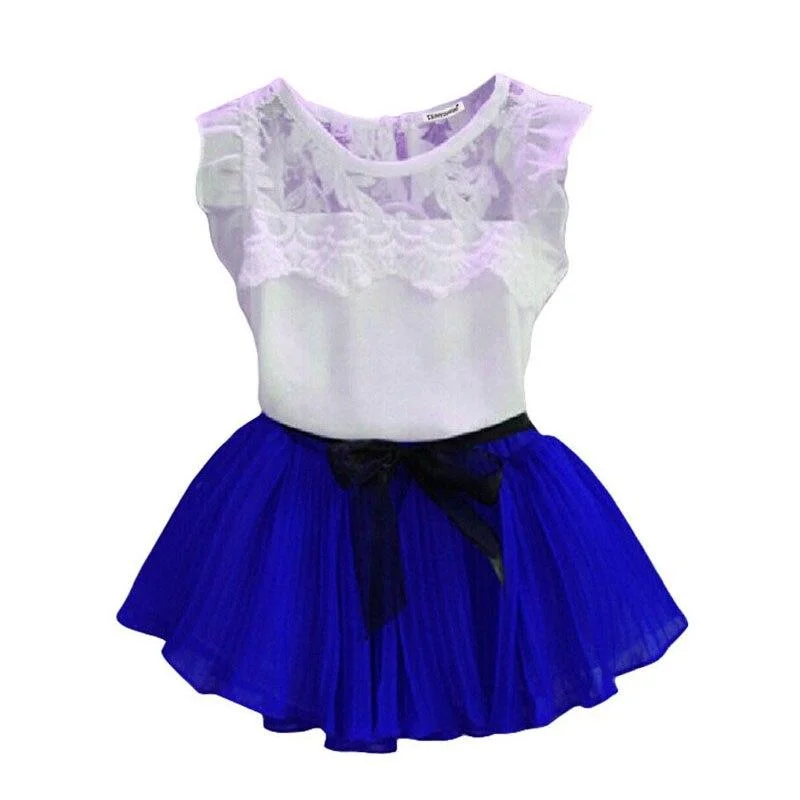 Summer Toddler Girls Cute Sets Costumes For Kids T-Shirt Tutu Skirt 2pcs Sport Suit Children Clothing Outfit 3 4 5 6 7 8 Year