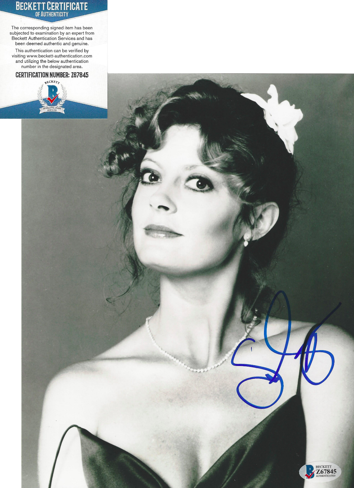 ACTRESS SUSAN SARANDON SIGNED AUTHENTIC 8x10 MOVIE Photo Poster painting D BECKETT COA BAS