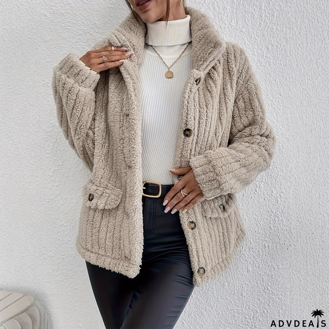 New Double-Sided Velvet Button-Up Cardigan Casual Coat