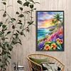 (40*60cm)Seaside Coconut Trees Flowers - Full Round Drill Diamond Painting