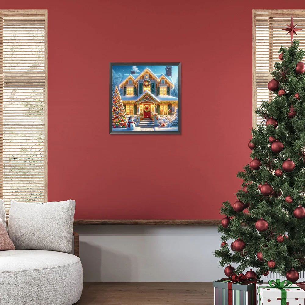 Diamond Painting - Full Round Drill - Christmas House(Canvas|30*30cm)