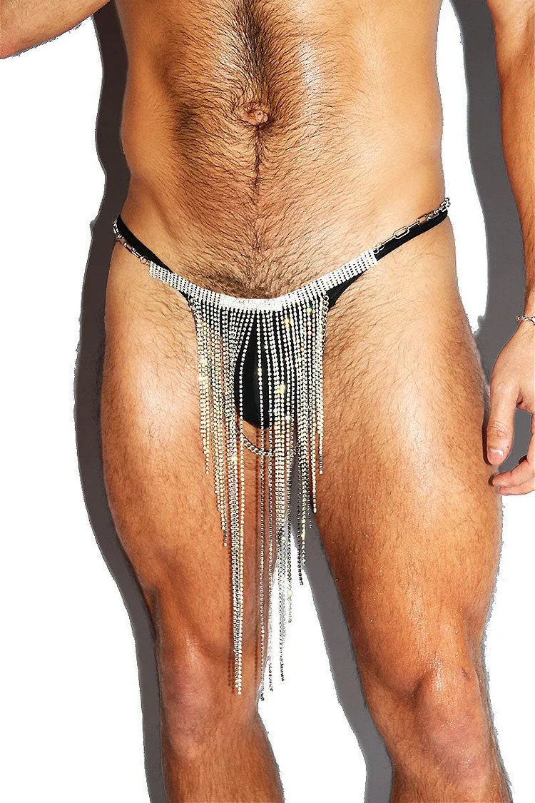 Metal Irregular Fringe Drape Thong Festival Waist Body Chain