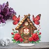 DIY Butterfly Rose Cottage Acrylic Special Shape Diamond Painting Desktop Ornaments