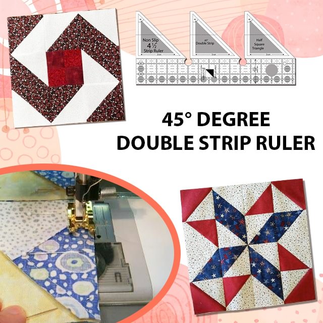 45° Degree Double Strip Ruler With Instructions