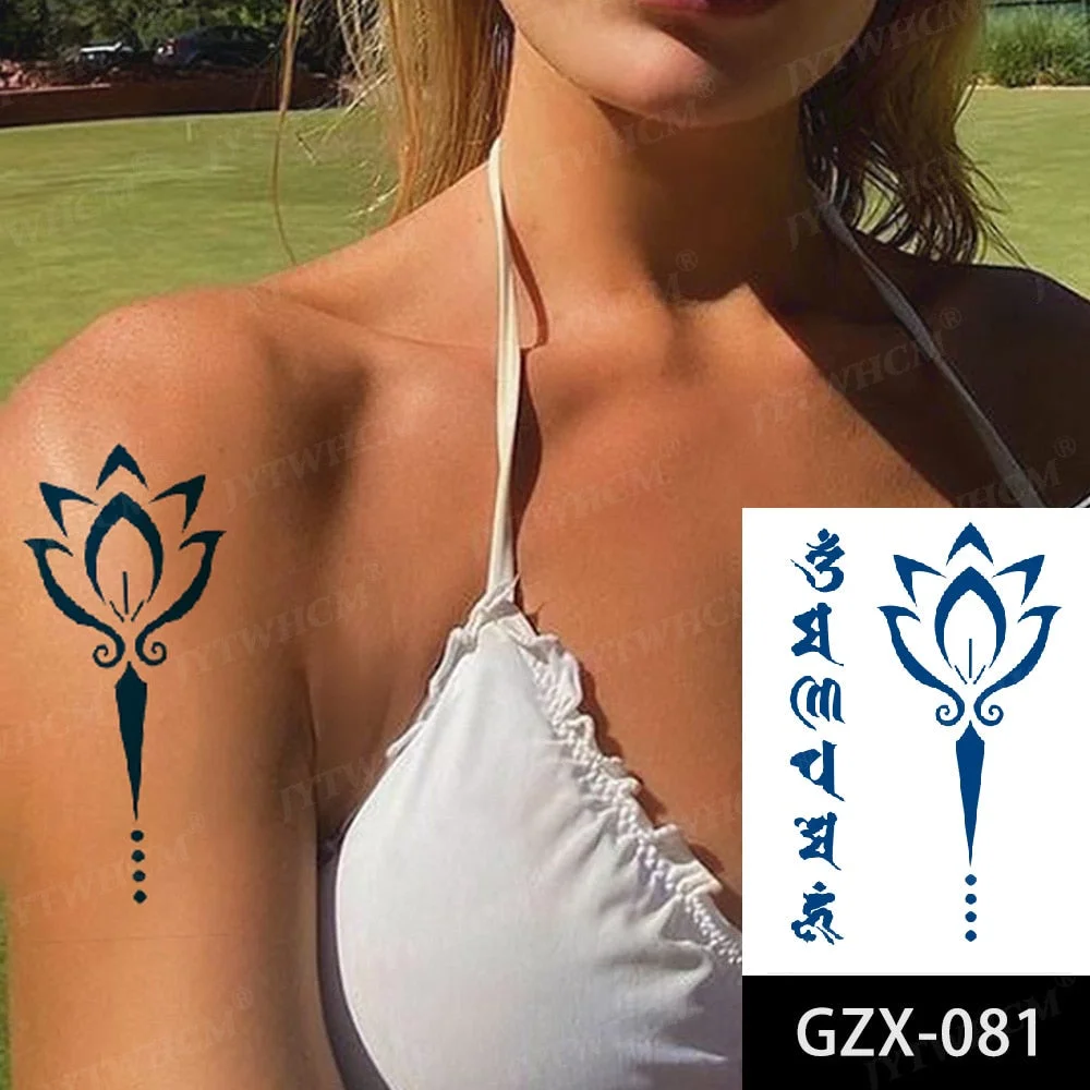 Juice 2 Weeks Lasting Tattoo Sticker Moon Forest Small Arrow Rose Waterproof Transfer Fake Tatoo Female Transfer Tatto Men Women