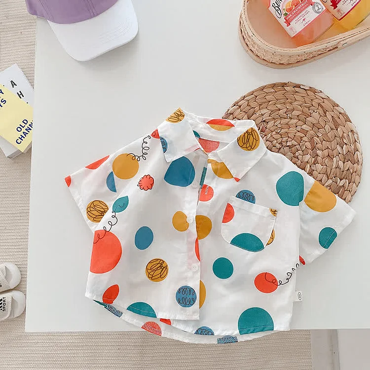 Baby Toddler Dot Polo Collar Shirt