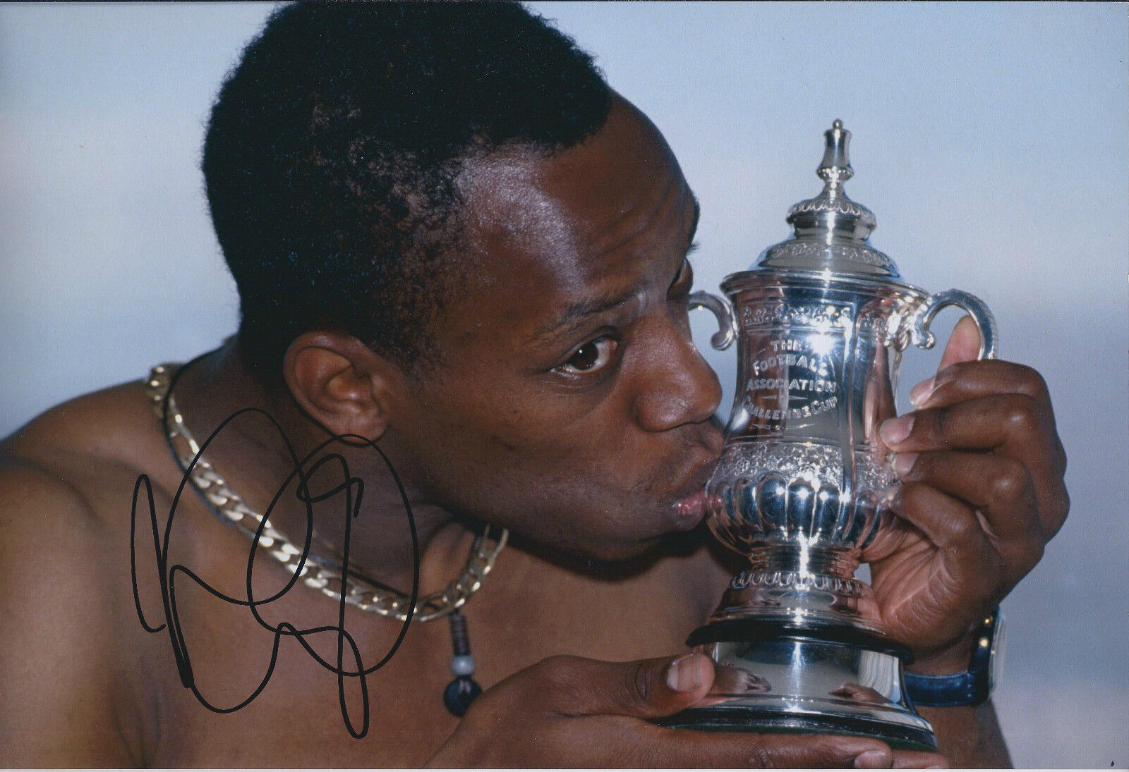 Ian WRIGHT SIGNED Autograph Arsenal Football Photo Poster painting AFTAL COA Kisses FA Cup